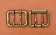 Men Retro Brass Double Tongue Pin Prong DIY Metal Belt Buckle Fits 40MM Straps