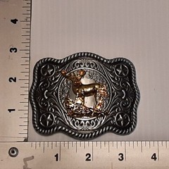 WESTERN DEER HUNTING Metal Belt Buckle