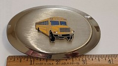 YELLOW SCHOOL BUS BELT BUCKLE