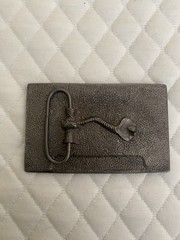 “White Trash Boogie” Cassette Tape Metal Belt Buckle, Antique Finish, 1.5in