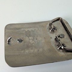 Vintage Landscape Jasper Stone Western Silver Tone Belt Buckle