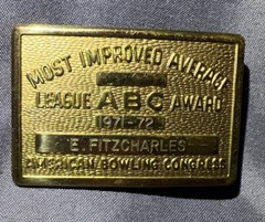 Vintage American Bowling Congress Most Improved Average League Award ABC Buckle