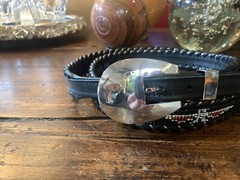 Very Navajo James Reid style Sterling Silver Belt Buckle 45-47-1.1/8”-.75”✅‼️
