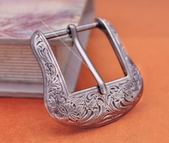 Vintage Silver Cowboy Ranger Floral 5 pc Set Western Belt Buckle fit 1-1/2&Prime; Belt