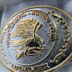 vintage NAHC life member BELT BUCKLE north american hunting club WESTERN nra