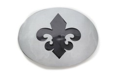Women Men Silver Metal Unisex Belt Buckle Fleur De Lis French Lily Flower Casual