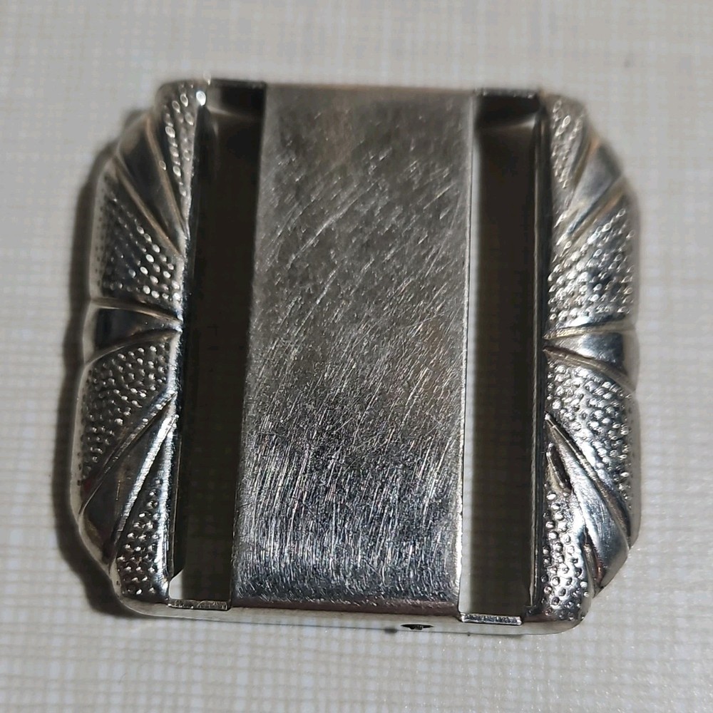 Silver Geometric Clip Belt Buckle for Men Metal Fits 1.25 Inch Belt