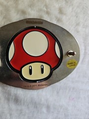 Nintendo Super Mario Brothers Spinning Mushroom Buckle Red/Green Reversible 2011