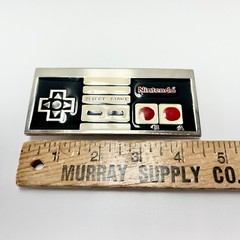Nintendo Controller Belt Buckle Black White Red Chrome