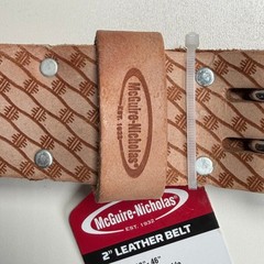 McGuire-Nicholas 2 Inch Leather Belt Men 28-46 Tan Work Tool Belt Steel Buckle