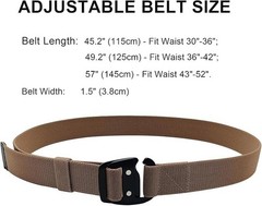 Tactical Stretch Belt for Men, 1.5&Prime; Military Work Rigger Elastic Nylon Hiking..