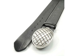 Vintage Style Metal Geometric Print Oval Belt Buckle