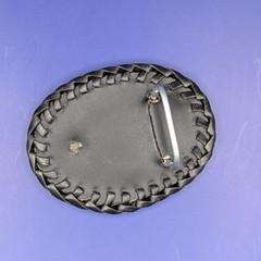 Genuine Canebrake Rattlesnake Snakeskin Hand laced Belt Buckle fits 1-1/4&Prime; Belt
