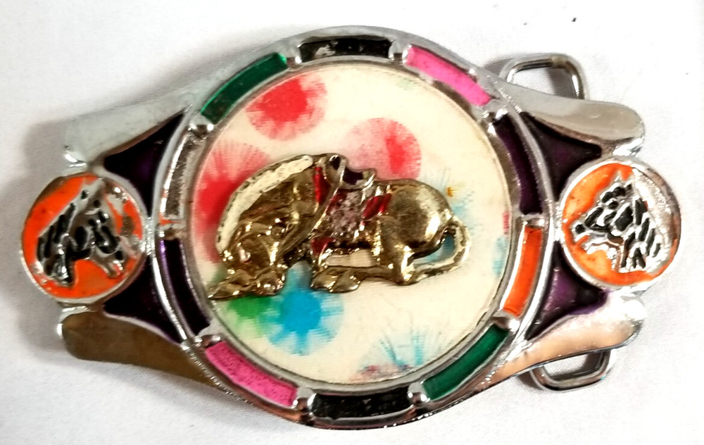 VTG 1970 Imperial Hebillas Belt Buckle Mexico Western Rodeo Horse Bucking Bronco