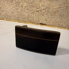 Mid Century Modern Kenneth Reid Buckle Dark Wood Thin Line Brass
