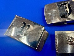 Lot of 3 Vintage slide dress style Belt Buckle&rsquo;s Letters Horse