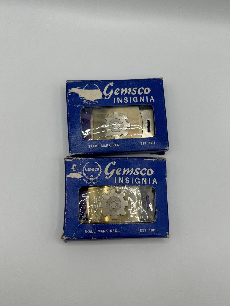 Vintage Gemsco Insigna Gear Belt Buckle Uniform USA Collectible Pair ***