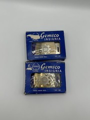 Vintage Gemsco Insigna Gear Belt Buckle Uniform USA Collectible Pair ***