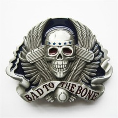 Vintage Style Enamel Skull Belt Buckle also Stock in the US