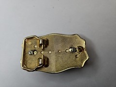 Gold Color Oval Western Natural Black Onyx Cabochon Cab Belt Buckle