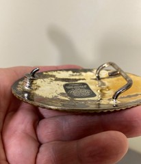 Vintage Crumrine Belt Buckle Mens Silver Plate Gold Eagle Western USA Oval