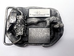 Dodge City Kansas SAM&rsquo;S SHOE STORE 1985 Pewter Belt Buckle Allen Cowboyboy Boots