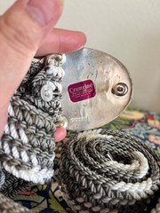 Crumrine Western Belt Silver Horse Design & Braided Gray-White Belt 30 Inches