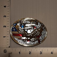 AMERICAN PRIDE / EAGLE & U.S.A. FLAG Metal Belt Buckle