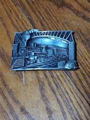 1983 Bergamot Brass Works Vintage Train Railroad Belt Buckle Made in USA