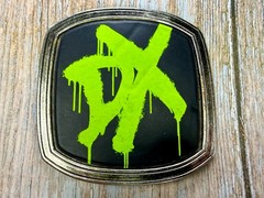 D Generation X WWE Silver DX Black Green Metal 2006 Wrestling Used Belt Buckle