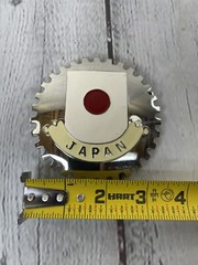 Japanese Flag Chrome Round Belt Buckle Car Badge Japan ARTIFAKT Little Earth VGC