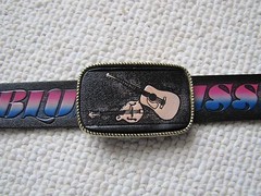 BLUEGRASS LEATHER Belt & MATCHING LEATHER Buckle cut to size NEW!