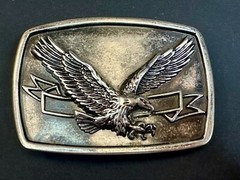 Patriotic American Eagle Flying Wings Wide Hunting Diving Metal Belt Buckle