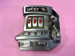 Jackpot Lucky Seven&rsquo;s Vegas Style Slot Machine Figural Gambling Belt Buckle