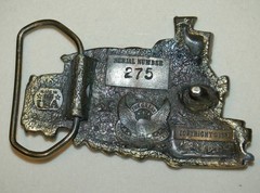 VINTAGE Great American Buckle Company Train Brass 1980&rsquo;s Made in USA