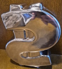 Dollar Sign Money Coin Bank Chrome Coloured