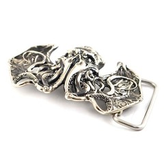 German silver belt buckle Cthulhu, Cthulhu Myths belt buckle, Skull buckle