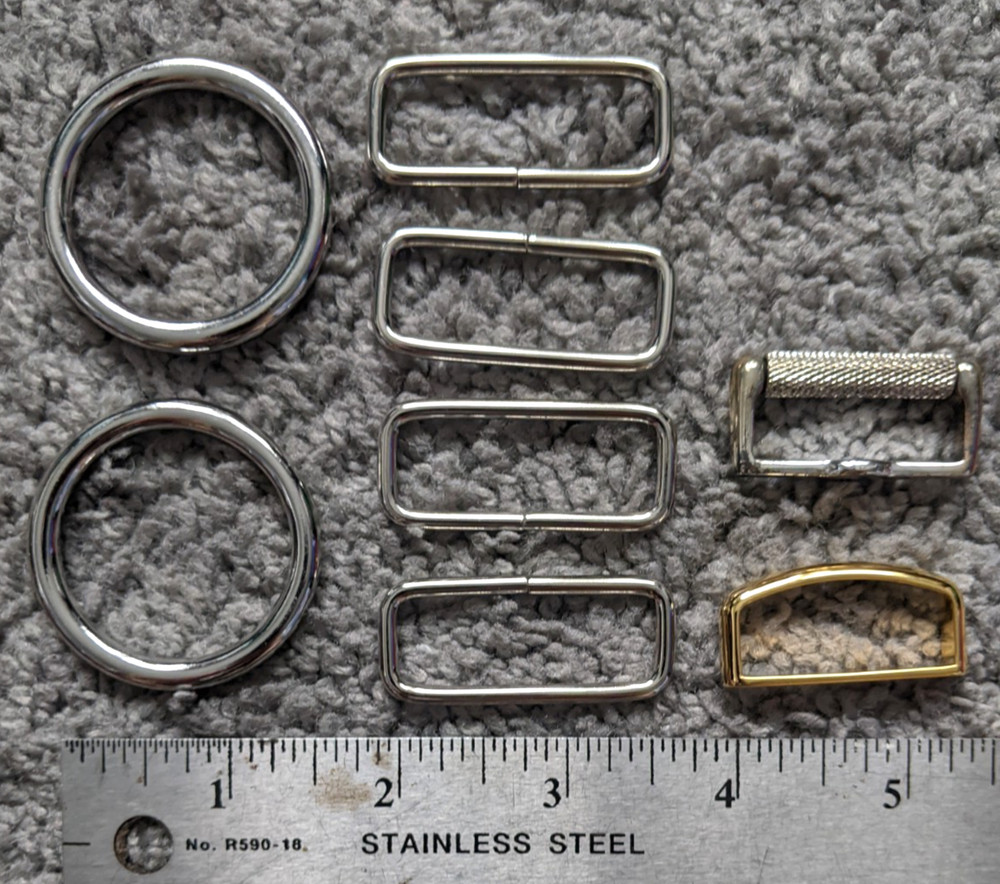 LOT MODERN MENs BELT BUCKLE METAL SOLID BRASS SILVER CHROME PIECES LOOPS