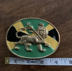 Lion of Judah Rastafarian Belt Buckle Rasta Jewelry Staff Ethiopian Jamaica