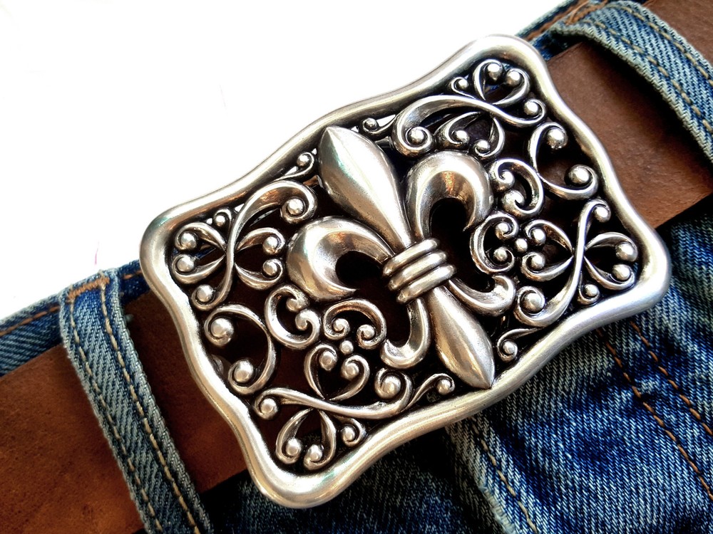Belt buckle lily buckle ornament silver antique vintage removable buckle 4 cm