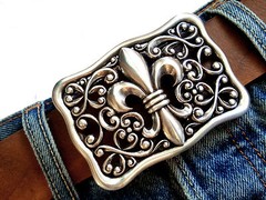 Belt buckle lily buckle ornament silver antique vintage removable buckle 4 cm