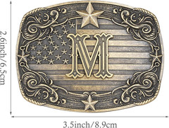 Western Belt Buckle for Men Women Initial Letter a to Z Cowboy Belt Buckle Texas