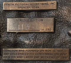 Vintage 1987 Metal Belt Buckle, Brass, Ericson, Nebraska, Nice Western Design