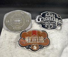 Vintage Belt Buckle Lot Michelob Grandpa Heavy