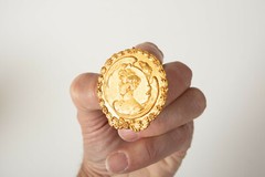 Gilted Fancy Buckle (B6B) Victorian Man Framed w/Eagle (JSF6) Golden Wreath