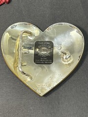 1998 Crumrine Buckle Silver Electroplate On Brass Horse head Heart Shape