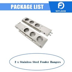 1 Pair 30 Stainless Steel Mud Flap Hanger w/Light Cutouts Loaded 2 1/2