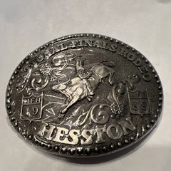Hesston Vintage Rodeo Belt Buckle 1988 METAL Original Wrap National Finals NFR