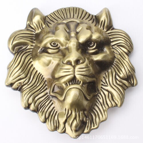 Lion Head Men&rsquo;s Belt Buckle Western Cowboy Native American (HLN-01-G)