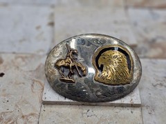RARE! Southwest SILVER BRASS EAGLE NATIVE AMERICAN & HORSE Belt BUCKLE
